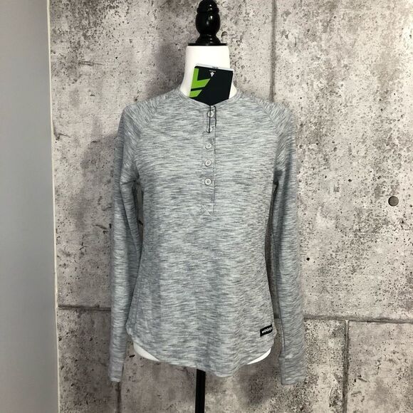 𝅺🆕 WOODS Kelsall Henley Long Sleeve Gray Mist - Picture 2 of 12